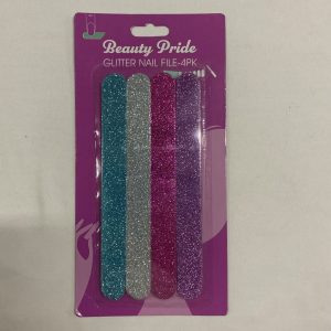 BEAUTY PRIDE GLITTER NAIL FILE 4PK